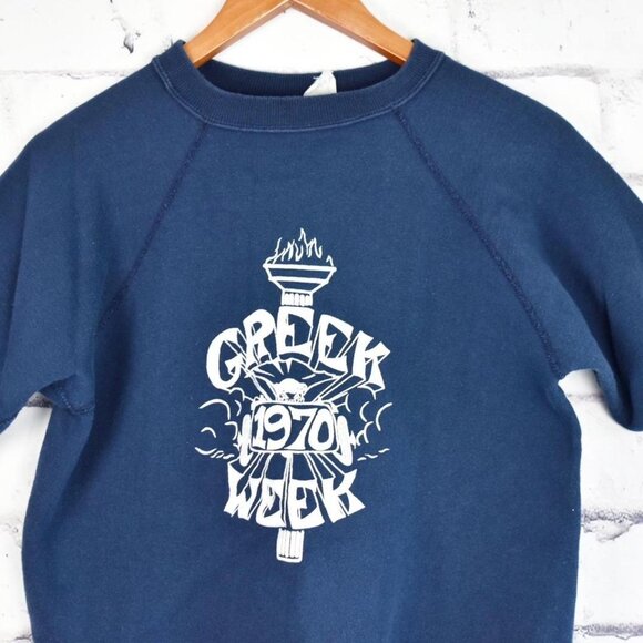 Vintage 70s Greek Week College / University Fraternity Rush Sweatshirt S - Picture 2 of 8